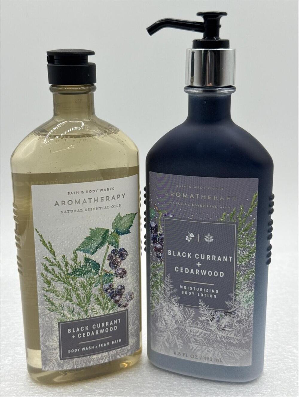 Bath & Body Works Black Currant & Cedarwood Body Wash & Body Lotion Aromatherapy